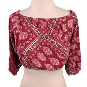 Show Me Your Mumu Pink Lima Scrunch Crop Top Size Small